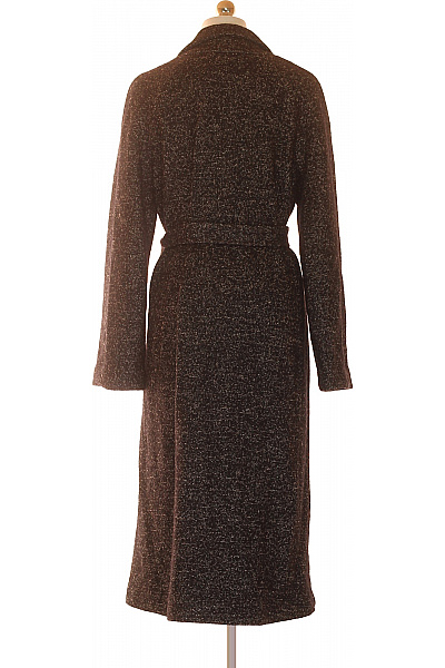 MANGO Dámský dlouhý vzorovaný kabát s páskem elegantní podzimní polyesterový Vel. M | MANGO | obrázek 3