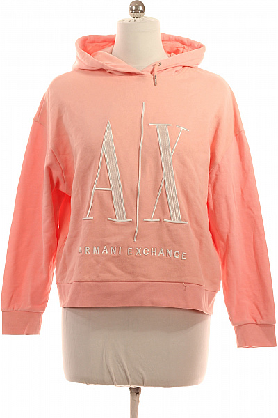 ARMANI růžová bavlněná mikina s kapucí a výšivkou Velikost l | ARMANI | obrázek 2