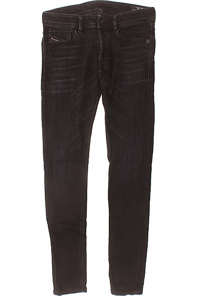 DIESEL Pánské černé Džíny úzké Strečové Seprané Velikost 30/32