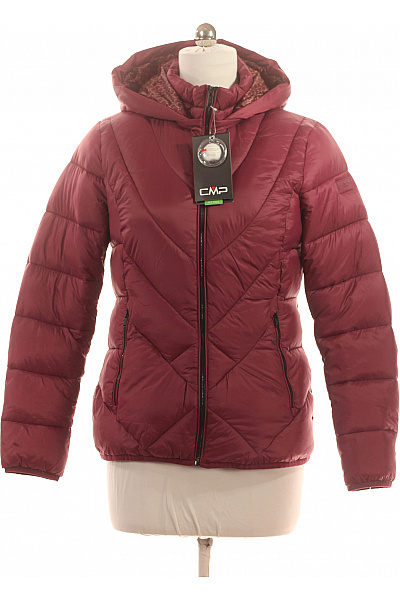 CMP Dámská prošívaná péřová bunda s kapucí bordó zateplená na zimu Vel. s | CMP | obrázek 2