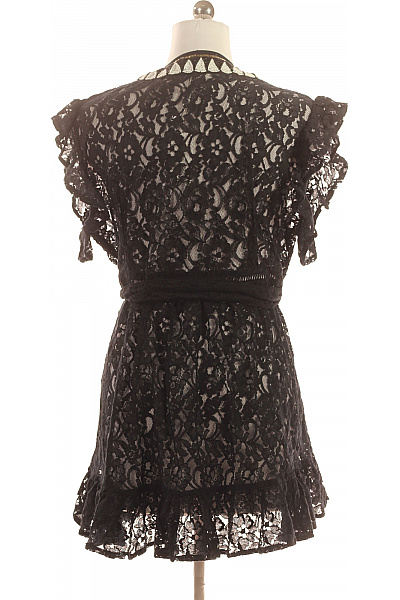 Ocean Club Černý krajkový župan volánový zdobený boho krátký Vel. xl | Ocean Club | obrázek 3