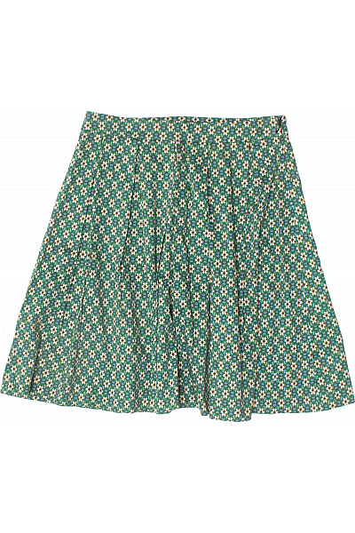 HALLHUBER Dámská bavlněná zelená květinová vzorovaná áčková krátká plisovaná sukně Vel. EU 36 | HALLHUBER | obrázek 2