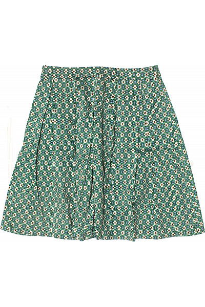HALLHUBER Dámská bavlněná zelená květinová vzorovaná áčková krátká plisovaná sukně Vel. EU 36 | HALLHUBER | obrázek 3