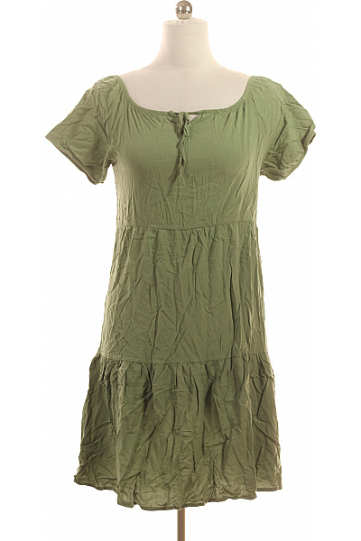 Zelené dámské krátké volnočasové šaty s krátkým rukávem Vel. XS | Unimoda | obrázek 2