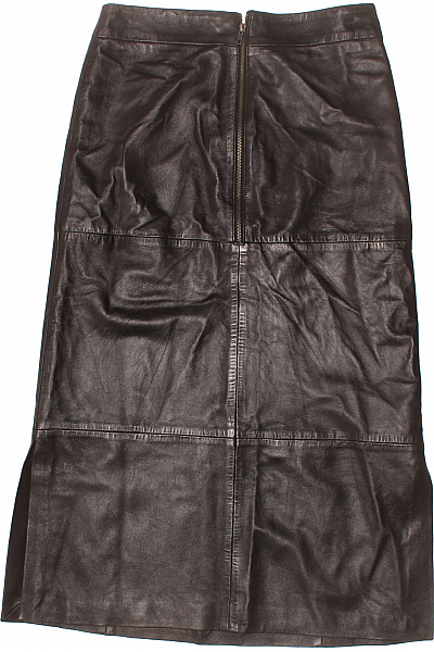 transmission Dámská kožená dlouhá sukně hnědá rovná elegantní Vel. m | transmission | obrázek 2