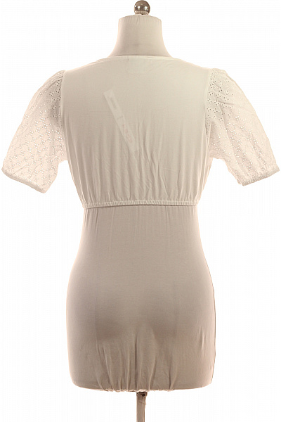 HAMMERSTEIN Bílá bavlněná halenka crop s krátkým rukávem propínací s výstřihem do V letní Vel. S | HAMMERSTEIN | obrázek 3