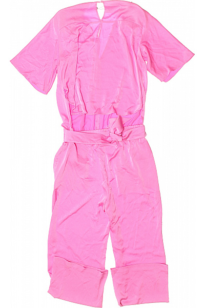 Delicatelove Dámský Růžový Saténový Overal Krátký Rukáv Elastický Pas Velikost 46 | Delicatelove | obrázek 2