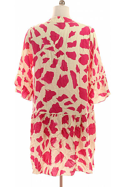 ZAUBERSTERN Letní viskózové šaty tunikové volné růžové se zvířecím vzorem Vel. M | ZAUBERSTERN | obrázek 2