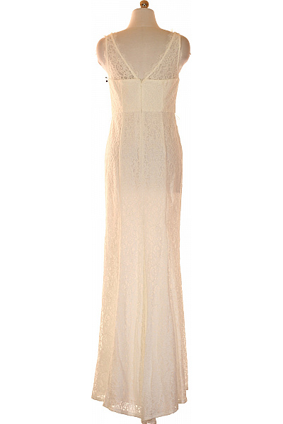 Adrianna Papell Dlouhé krajkové šaty na ramínka společenské bílé Vel. 36 | Adrianna Papell | obrázek 2