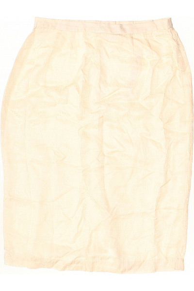 Dámská hedvábná sukně béžová průsvitná rovná ke kolenům elegantní Velikost 12 | Unimoda | obrázek 2