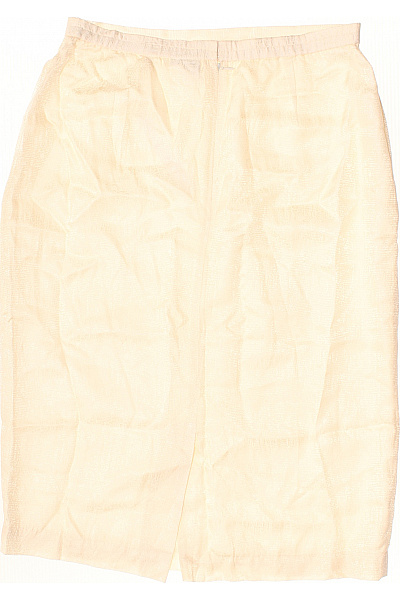 Dámská hedvábná sukně béžová průsvitná rovná ke kolenům elegantní Velikost 12 | Unimoda | obrázek 3