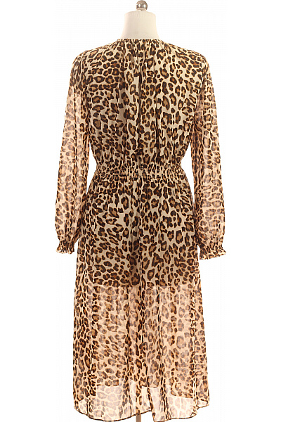 Dámské šaty s dlouhým rukávem zvířecí vzor midi Velikost L | Unimoda | obrázek 3