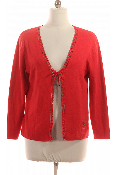 VERO MODA Dámský červený viskózový kardigan lehký jarní elegantní s krajkou Velikost XL | VERO MODA | obrázek 2