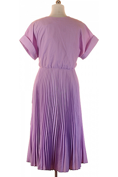 s.OLIVER Fialové polyesterové zavinovací letní midi plisované šaty volné Vel. 42 | s.OLIVER | obrázek 2