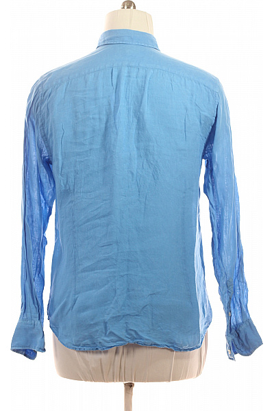 La Martina Pánská modrá lněná košile dlouhý rukáv ležérní Vel. L | La Martina | obrázek 2