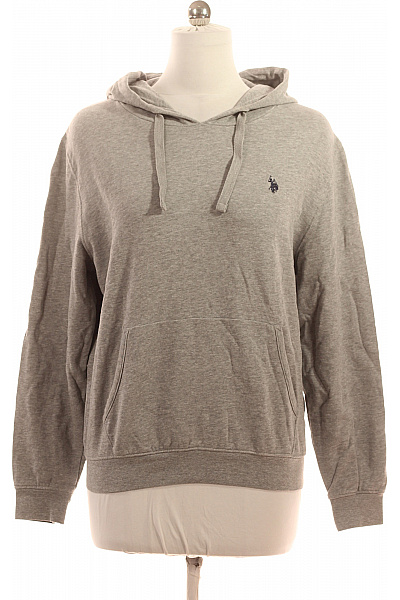 U.S.POLO ASSN. Dámská bavlněná šedá mikina s kapucí klokaní kapsou streetwear Vel. l | U.S.POLO ASSN. | obrázek 2