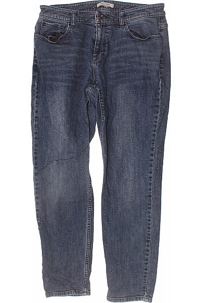 COMMA Dámské Bavlněné Modré Džíny S Perličkami Slim Fit Vel. 40