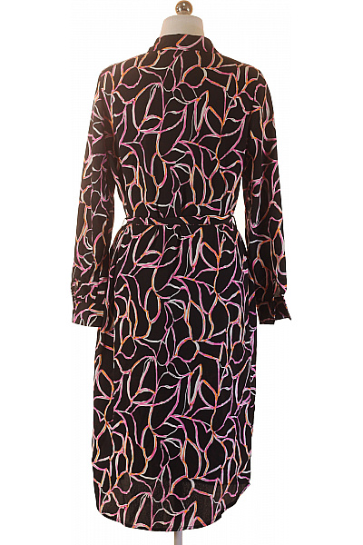 VERO MODA Dámské šaty s dlouhým rukávem košilové černé s páskem elegantní Vel. s | VERO MODA | obrázek 2