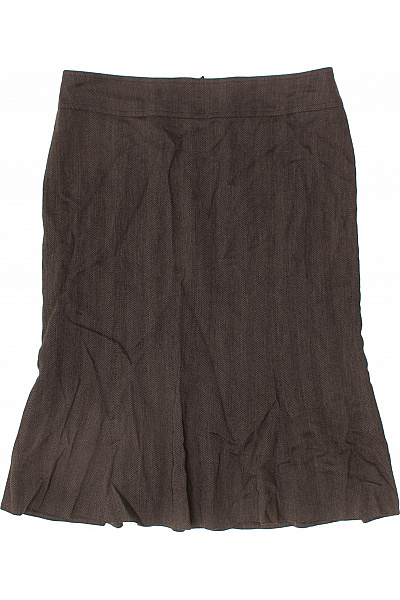 TAIFUN Dámská hnědá áčková midi sukně elegantní business acetátová rozšířená Vel. EU 38 | TAIFUN | obrázek 2