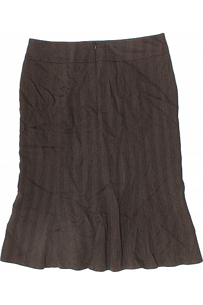 TAIFUN Dámská hnědá áčková midi sukně elegantní business acetátová rozšířená Vel. EU 38 | TAIFUN | obrázek 3