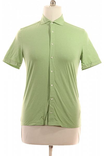 OLYMP Pánské košile krátký rukáv letní elegantní slim fit zelené lyocellové Vel. 40 | OLYMP | obrázek 2