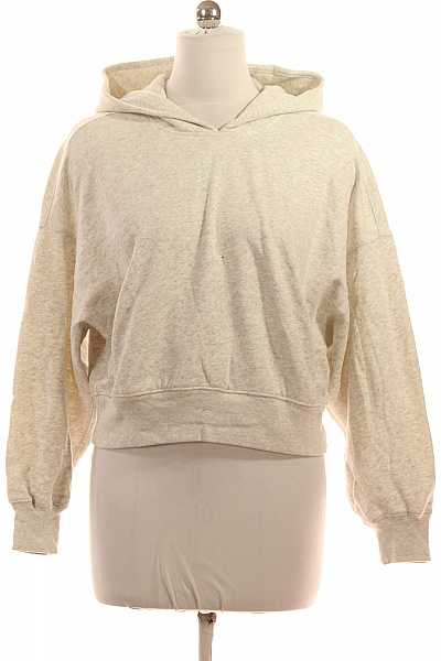 Abercrombie&Fitch Dámská šedá Melange Crop Mikina S Kapucí Dlouhý Rukáv Streetwear Vel. S