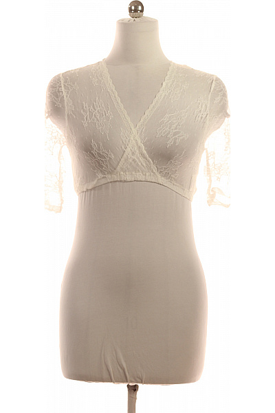 Trachtenmanufaktur Bílé Krajkové Zavinovací Bolerko Průsvitné Nylonové Elegantní Velikost 40