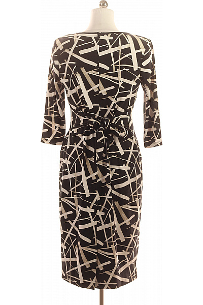 Joseph Ribkoff Černobílé pouzdrové šaty s abstraktním vzorem elegantní úpletové pod kolena Vel. 42 | Joseph Ribkoff | obrázek 3