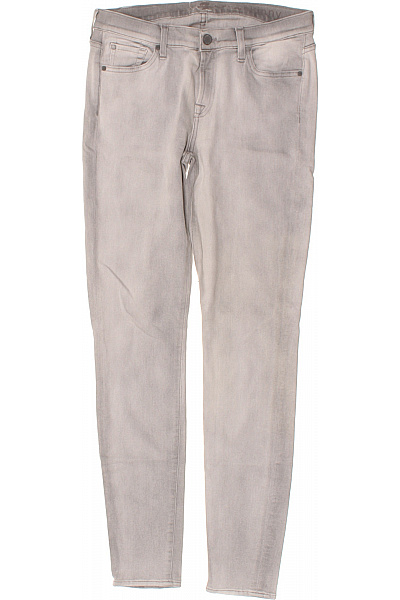 Skiny Dámské Bavlněné šedé Džíny Skinny Seprané úzké Velikost 29