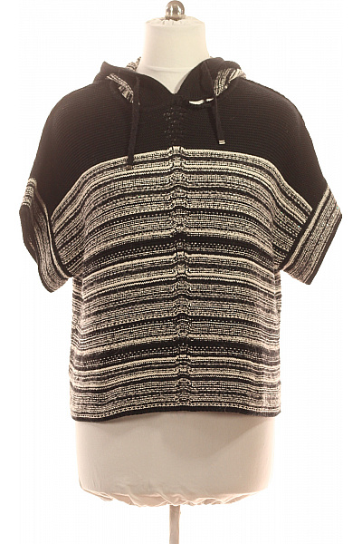 Le Comte Dámský Bavlněný Krátký Svetr S Kapucí A Pruhy Vel. DE 46