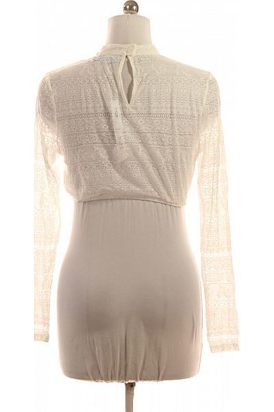 Trachtenmanufaktur Bílý krajkový crop top s dlouhým rukávem a stojáčkem Vel. 42 | Trachtenmanufaktur | obrázek 2