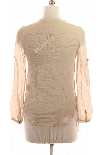 Custommade Dámská viskózová halenka béžová pruhovaná průsvitná s kapsami Vel. EU M | Custommade | obrázek 3