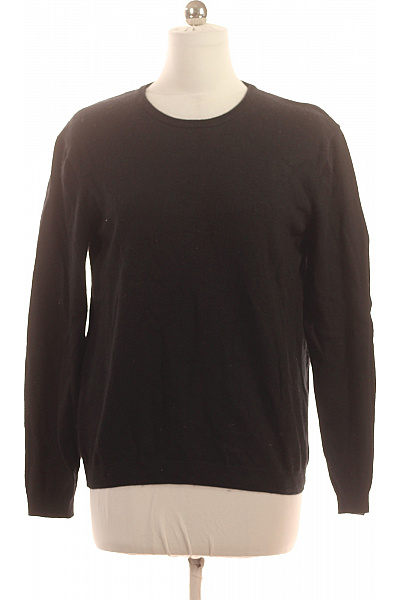 Dámský černý Basic Pulovr Dlouhý Rukáv Přes Hlavu Elegantní Velikost XL