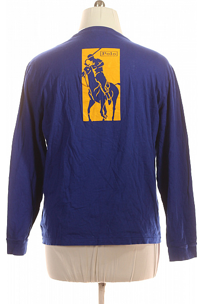 Ralph Lauren Pánské bavlněné modré tričko s dlouhým rukávem a výšivkou basic Vel. XL | Ralph Lauren | obrázek 2