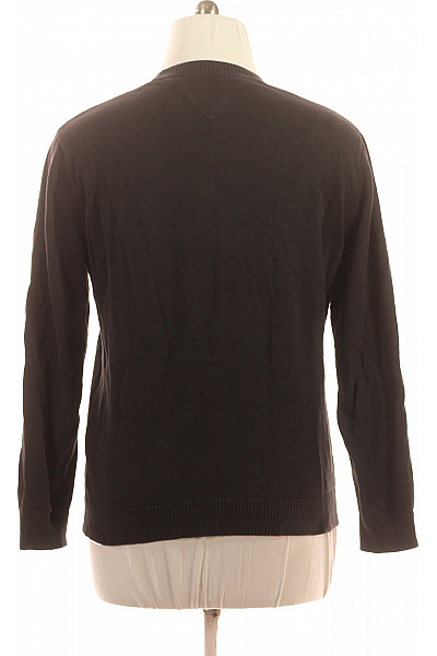 TOMMY HILFIGER Pánský černý basic pulovr žebrovaný přes hlavu lehký Velikost L | TOMMY HILFIGER | obrázek 2