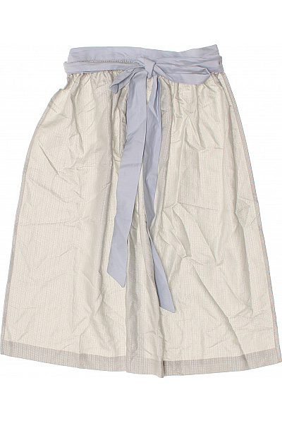 Dámská viskózová sukně midi světle béžová průsvitná s mašlí Vel. 36 | Unimoda | obrázek 2