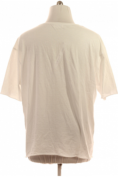 COTTON CANDY Dámské bílé tričko oversize s krátkým rukávem a kulatým výstřihem s potiskem Velikost xl | COTTON CANDY | obrázek 3