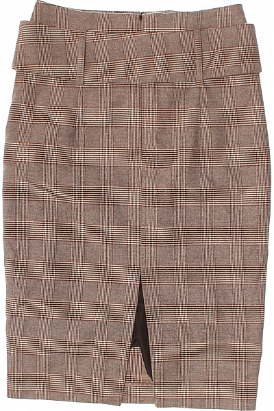 NIKKIE dámská kostkovaná midi sukně s páskem podzimní elegantní hnědá Vel. EU 34 | NIKKIE | obrázek 3