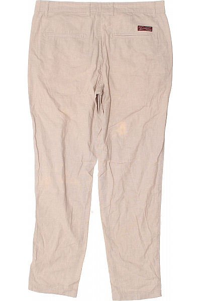 JACK & JONES Pánské lněné chinos kalhoty béžové volné rovné letní Vel. 33/32 | JACK & JONES | obrázek 2