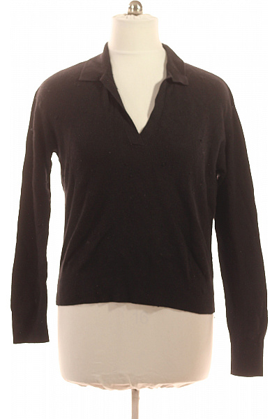 Calvin Klein Dámský černý Bavlněný Pulovr S Límečkem Do V Velikost 3XL