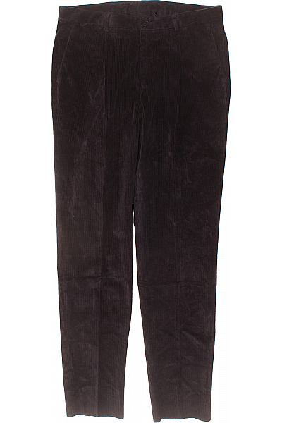 Pánské Manšestrové Rovné Kalhoty Tmavě Hnědé žebrované Volnočasové Vel. 50