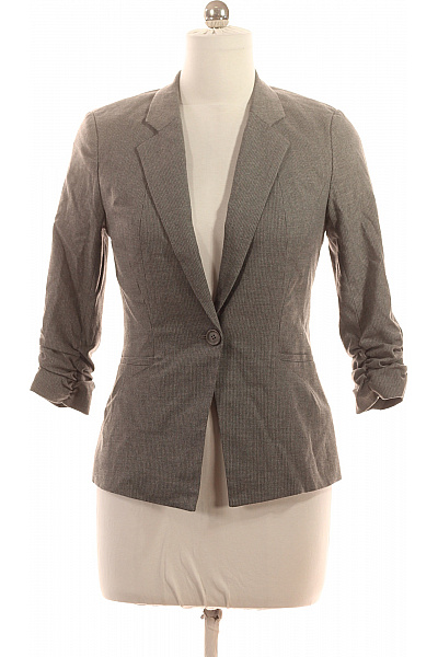 Orsay Polyesterové šedé vypasované svislé pruhy s 3/4 rukávem jednořadé business s jedním knoflíkem Vel. 38 | Orsay | obrázek 2