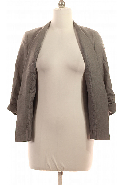 Orsay Polyesterové šedé vypasované svislé pruhy s 3/4 rukávem jednořadé business s jedním knoflíkem Vel. 38 | Orsay | obrázek 4