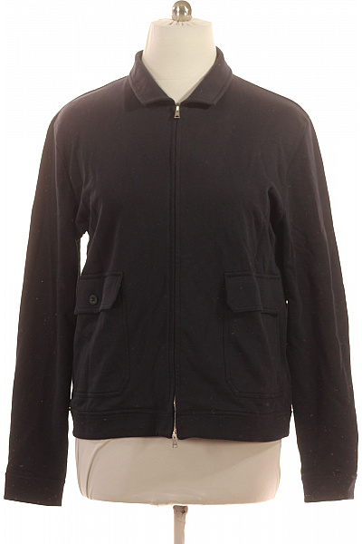 Marc O´Polo Pánská Tmavá Mikina Bez Kapuce Na Zip S Límečkem A Kapsami Vel. Xl