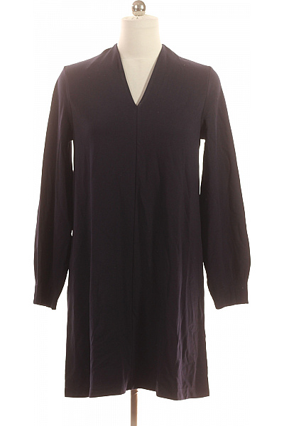 TOM TAILOR Dámské Tmavě Modré Jednoduché Tunikové šaty S Dlouhým Rukávem Volné Vel. 6