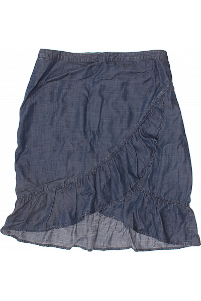 Next Dámská modrá džínové zavinovací asymetrická sukně s volánky letní Velikost EU 38 | Next | obrázek 2