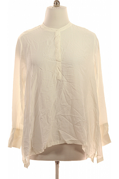 ETERNA Viskózová bílá dámská halenka dlouhý rukáv volná tuniková elegantní Vel. 46 | ETERNA | obrázek 2