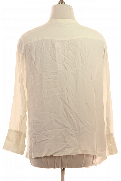 ETERNA Viskózová bílá dámská halenka dlouhý rukáv volná tuniková elegantní Vel. 46 | ETERNA | obrázek 3