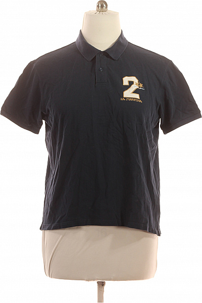 La Martina Pánské Tmavě Modré Polo Tričko S Krátkým Rukávem A Výšivkou Velikost Xxl