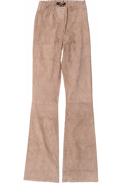 ARMA Béžové Semišové Zvonové Kalhoty S Gumou V Pase Velikost XXS